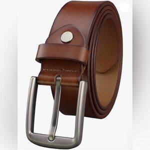 Bullko Men's‎ Leather Casual Dress Brown Belt Size 36”